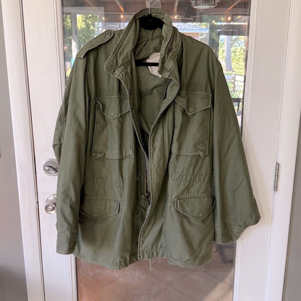 Vintage Green Military Style Parka Jacket